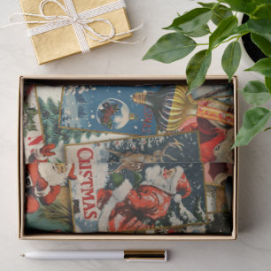 Papel De Seda Collage de Tarjetas de Navidad Retro Vintage