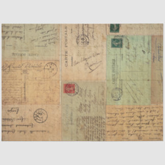 Papel De Seda Collage de tarjetas postales antiguas