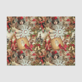 Papel De Seda Collage de Tesoros Navideños Victorianos
