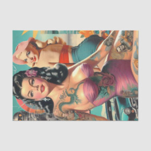Papel De Seda Collage de verano de clavija tatuada