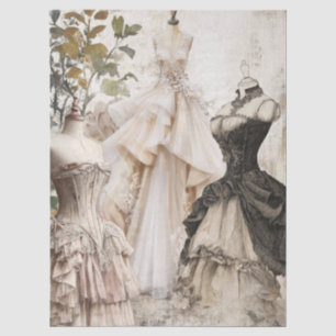 Papel De Seda Collage de Vintage Floral Victoriano con problemas