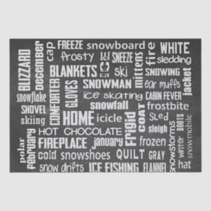 Papel De Seda Collage de Winter Chalkboard