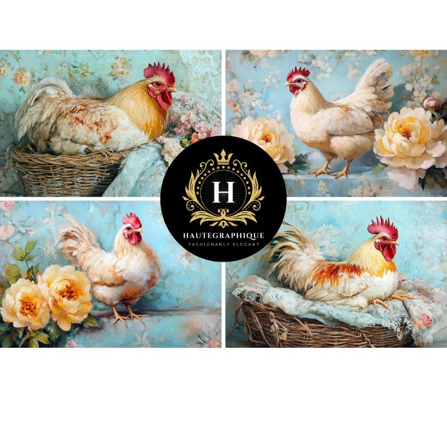 Papel De Seda Collage Decoupage de Pollo Floral Amarillo (Subido por el creador)