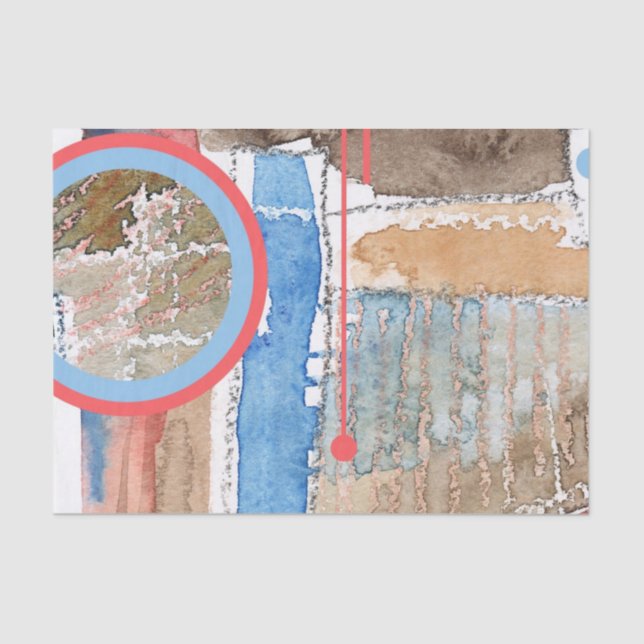 Papel De Seda collage del arte abstracto, técnicas mixtas y (Anverso)