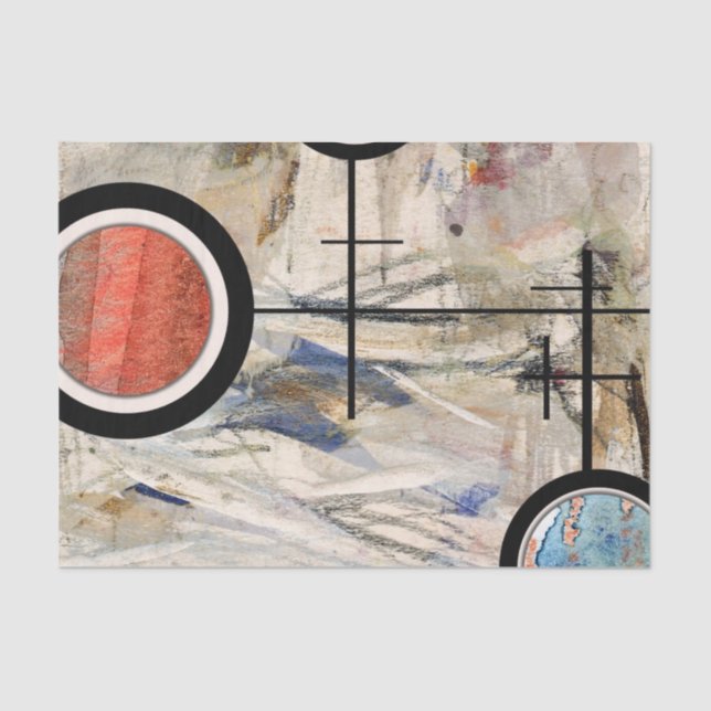 Papel De Seda collage del arte abstracto, técnicas mixtas y (Anverso)