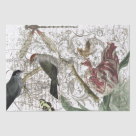 Papel De Seda Collage del pájaro