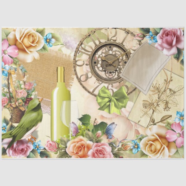 Papel De Seda Collage Design Series 1 de Four Seasons (Anverso)