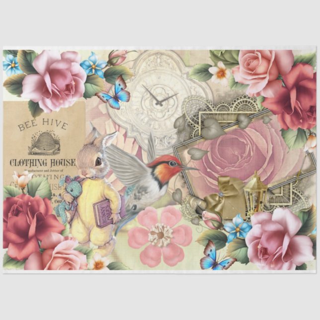 Papel De Seda Collage Design Series 3 de Four Seasons (Anverso)