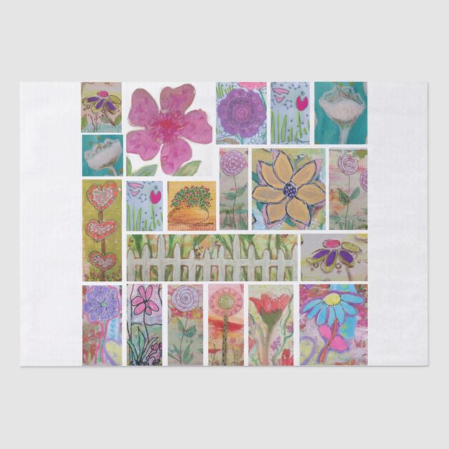 Papel De Seda Collage floral (Anverso)