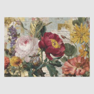 Papel De Seda Collage floral vibrante de inspiración italiana