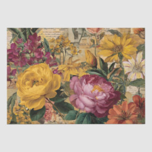 Papel De Seda Collage floral vibrante de inspiración italiana