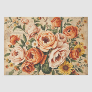 Papel De Seda Collage floral vibrante de inspiración italiana