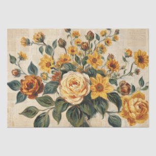 Papel De Seda Collage floral vibrante de inspiración italiana