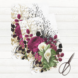 Papel De Seda Collage floral victoriano