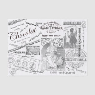 Papel De Seda Collage publicitario de cosecha de chocolate franc