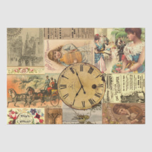 Papel De Seda Collage publicitario de época Decoupage ShabbyChic