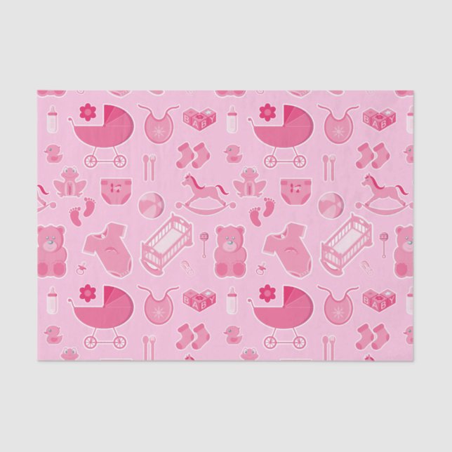 Papel De Seda Collage rosa de Baby Girl (Anverso)