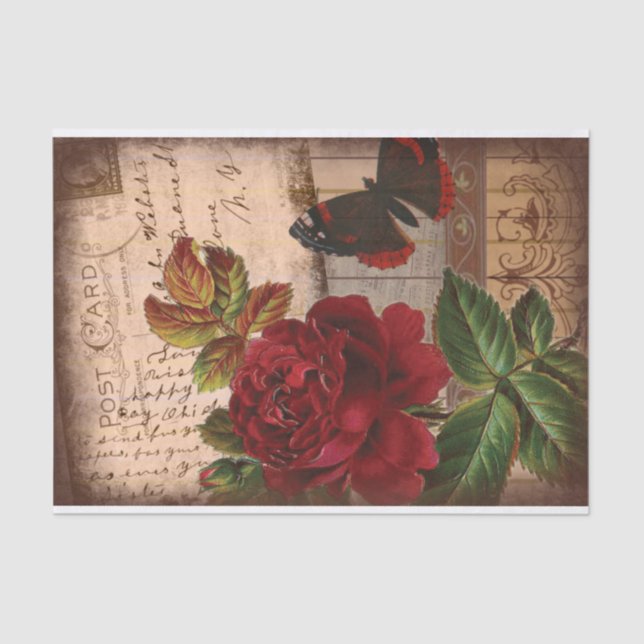 Papel De Seda Collage Shabby Chic Vintage (Anverso)