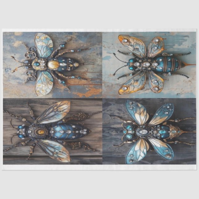 Papel De Seda Collage Steampunk Buzz (4) de Elsie Lane (Anverso)