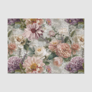 Papel De Seda Collage Vintage Floral Pastel