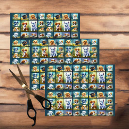 Papel De Seda Collaje de cachorros, perros pequeños,