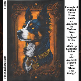 Papel De Seda Collie de la Frontera Regia, Marco Ornamentado EF3
