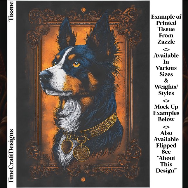 Papel De Seda Collie de la Frontera Regia, Marco Ornamentado EF3 (Subido por el creador)