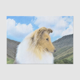 Papel De Seda Collie in Mountains (Rough) Pintura - Perro Art