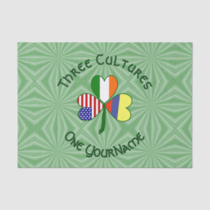 Papel De Seda Colombia Irlanda EE. UU. Trébol Bandera Personaliz