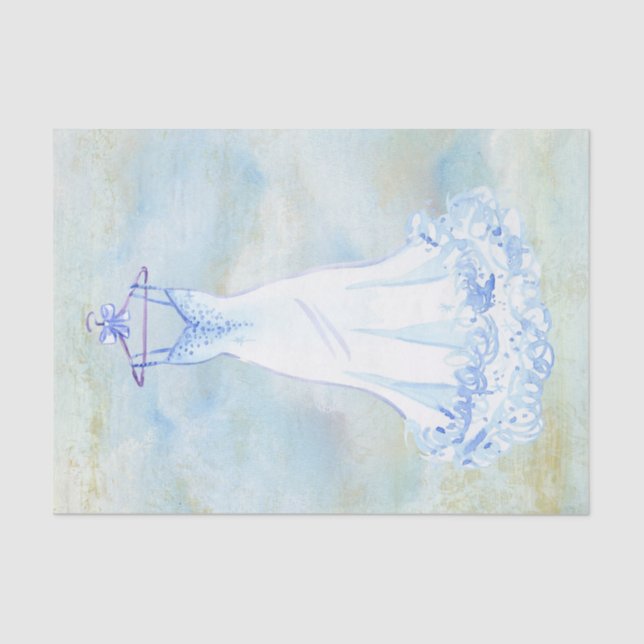 Papel De Seda Color de agua gris blanco (Anverso)