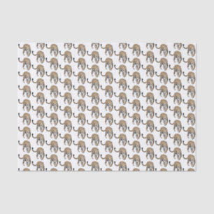 Papel De Seda color de agua leopardo jungla gato pintado de verd