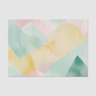 Papel De Seda Color de agua pastel minimalista con formas geomét