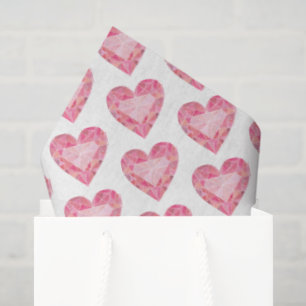 Papel De Seda Color de agua rosada Gem Glam Diamond Love