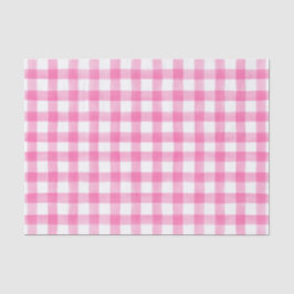 Papel De Seda Color de agua rosado: puntos de Gingham Tissue Pap