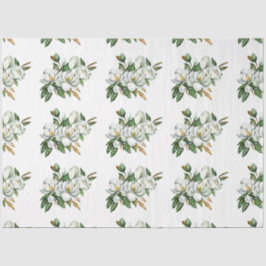 Papel De Seda Color de agua suave Patrón de Magnolia Azul