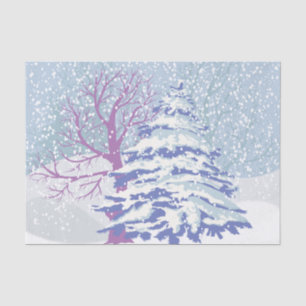 Papel De Seda COLOR DE CAMBIO DE árbol de navidad de nieve moder