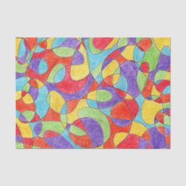 Papel De Seda Color del arcoiris Mano Dibujo Patrón de Doodle de