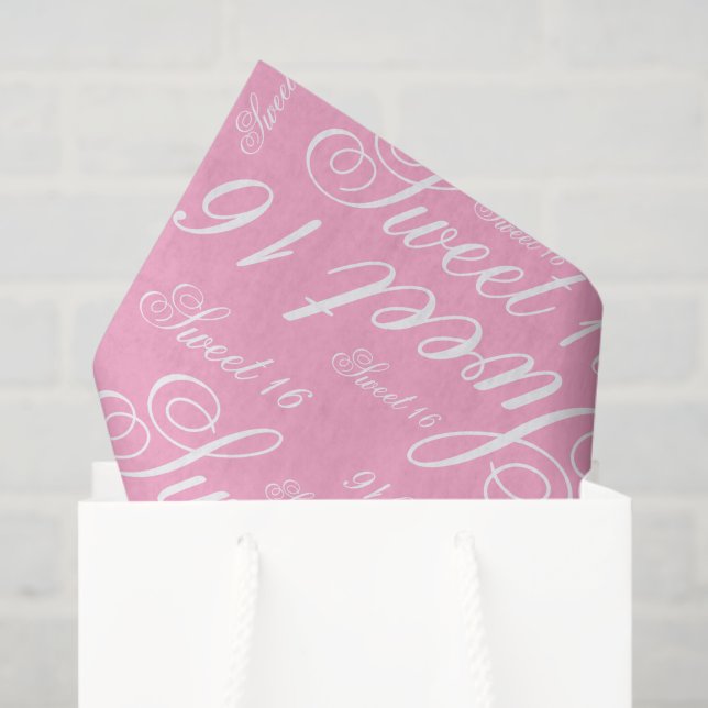 Papel De Seda Color del personalizado del dulce 16 (Bolsa de regalo)