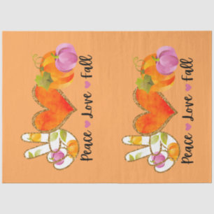 Papel De Seda Color del Personalizar de otoño de Peace Love Fall