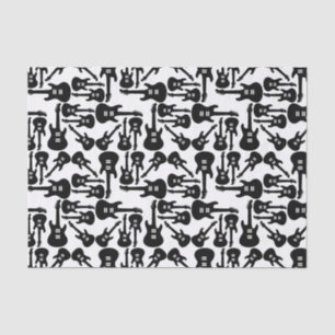 Papel De Seda Color PERSONALIZADO con tema del patrón de guitarr