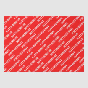 Papel De Seda Color rojo sólido Nombre blanco clásico