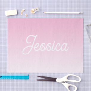 Papel De Seda Color Rosa Claro Ombre (Editable) y tu texto