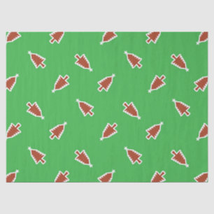 Papel De Seda Color verde de los árboles de navidad roja