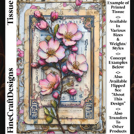 Papel De Seda Coloración del árbol del cerezo rosa (DA2R)