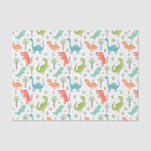 Papel De Seda Colores blandos Dinosaurios Palm Treds Niños