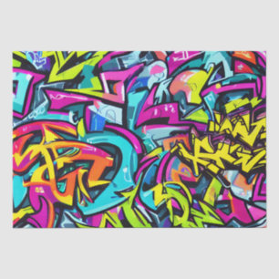 Papel De Seda Colores Brillantes y Negritas Patrón de Arte Calle