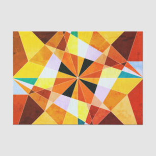 Papel De Seda Colores Cálidos Formas Geométricas Angulares Frías