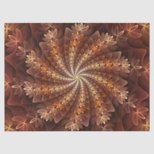 Papel De Seda Colores Cálidos, Patrón de Arte Fractal Moderno Al