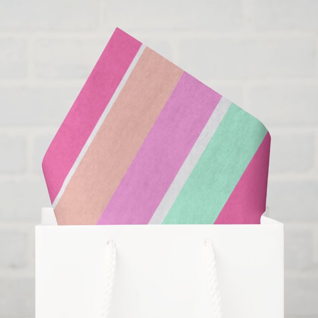 Papel De Seda Colores de Caramelo Rayas (Bolsa de regalo)
