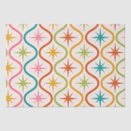 Papel De Seda Colores de mediados de siglo Estallidos de estrell